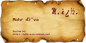 Mohr Éva névjegykártya